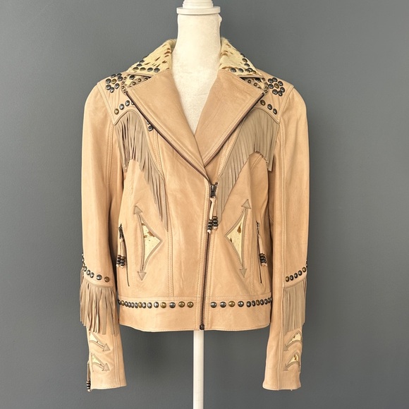 Double D Ranch Cowpoke U Leather Jacket With Fringe - Picture 4 of 12